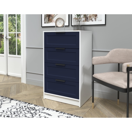 Kомод Тренд КТ-К60 (Белый ЛДСП/ Индиго ЛМДФ) Ш600 В1020 Г451